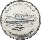 Tristan da Kunta , 25 Pence Münze 1977 -Jubiläum 25 Jahre Queen Elizabeth II- KM.3 vz-stgl -0272-