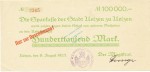Uelzen , Banknote 100.000 Mark L-gbr. Keller 5258.b Niedersachsen 1923 Inflation -3611-