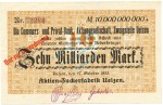 Uelzen , Banknote 10 Milliarden Mark F-kfr. Keller.5260 Niedersachsen 1923 Inflation -3612-