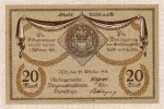 Ulm , Banknote 20 Mark Schein unc-kfr. Geiger 528.02.a , Würrtemberg 1918 Grossnotgeld