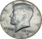 USA , Kursmünze Half Dollar 1967 -J.F. Kennedy- KM202.a ss-vz , -0219-