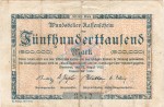Wandsbek , Banknote 500.000 Mark Schein gbr. Keller 5448.a , Schleswig 1923 Inflation